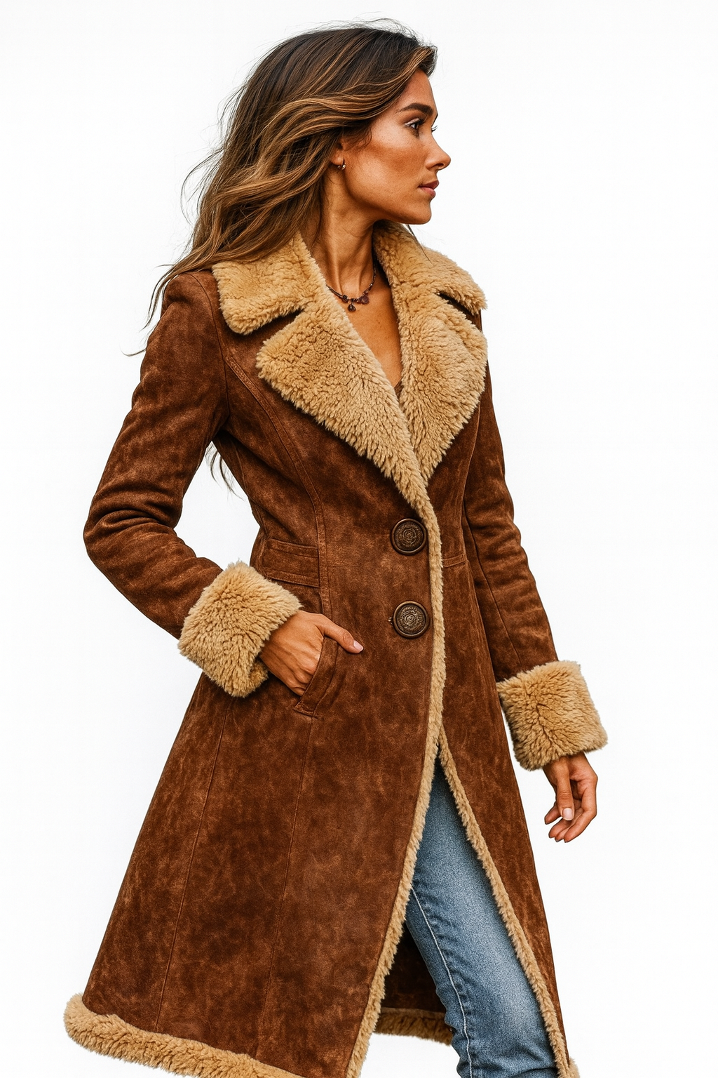 FABLE | Vintage-Line Coat with Faux Fur