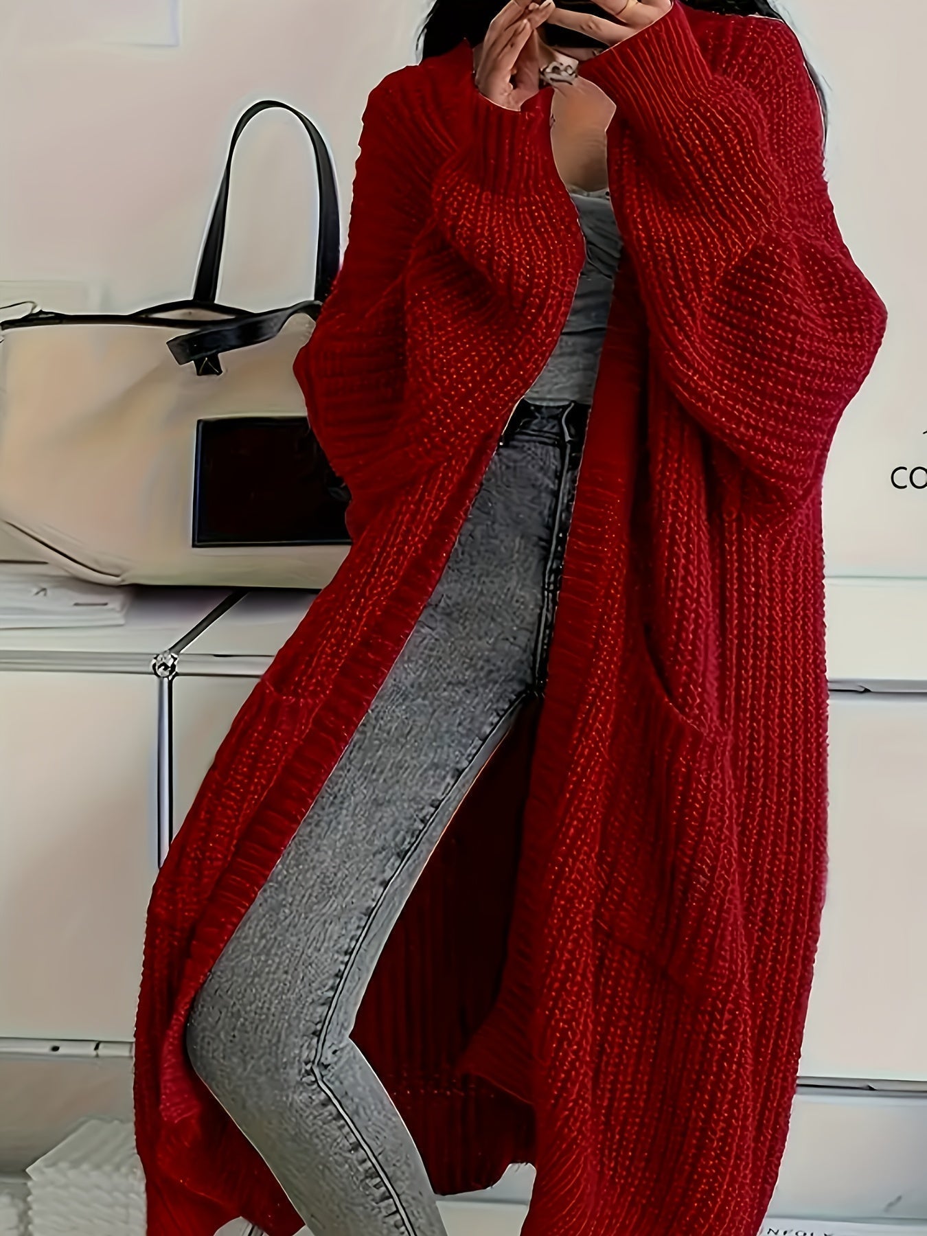 AURORA | Drape-Front Long Cardigan