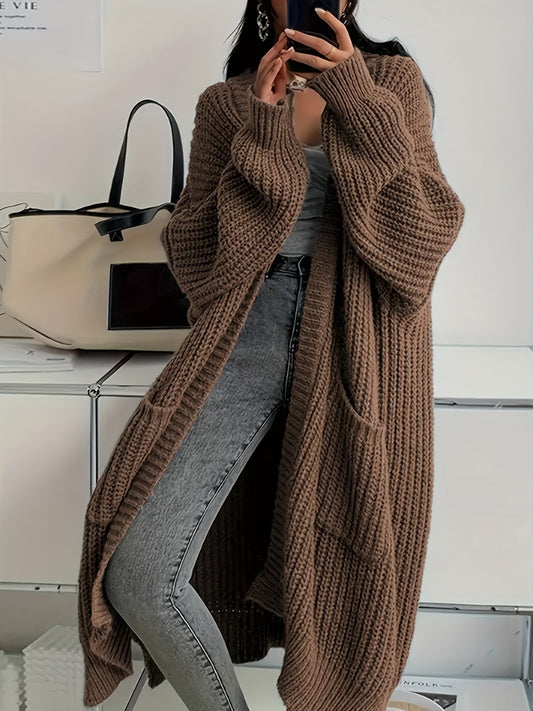 AURORA | Drape-Front Long Cardigan
