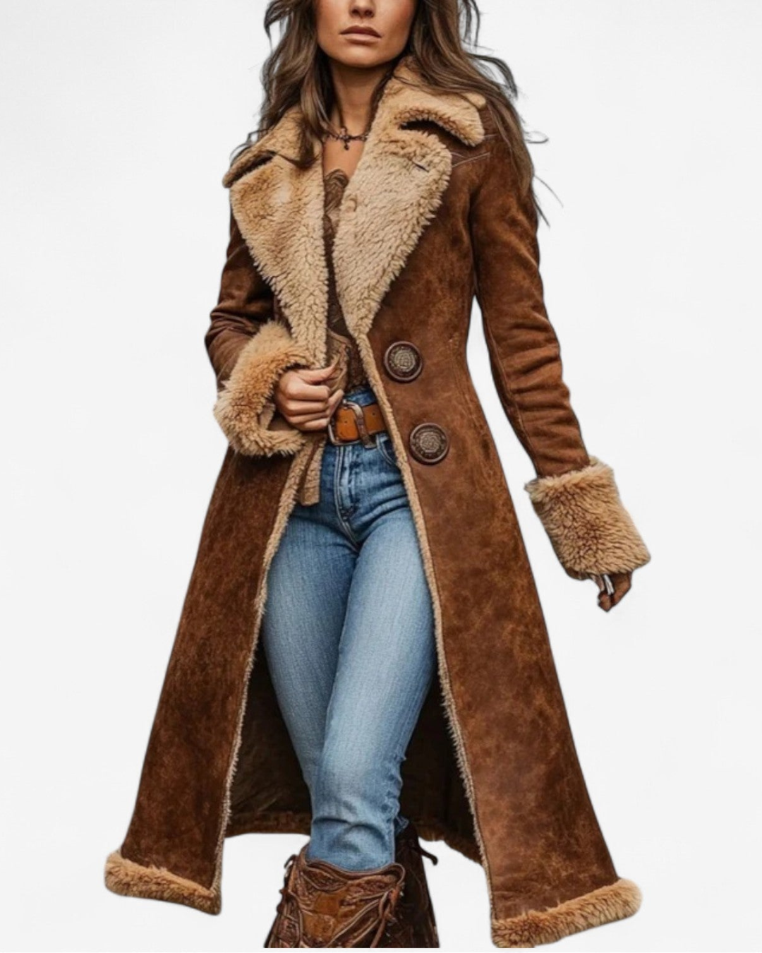 FABLE | Vintage-Line Coat with Faux Fur