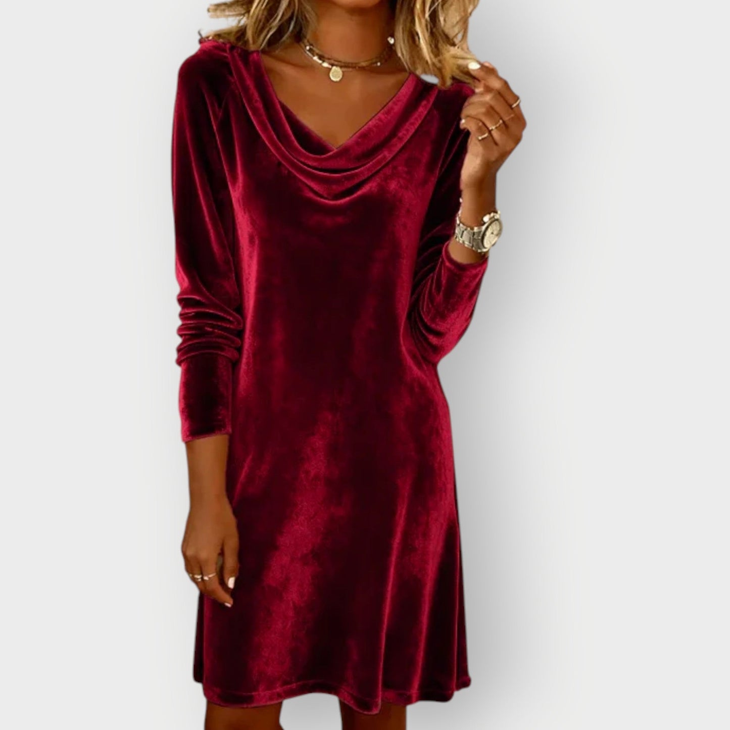 LYRA | Velvet Drape Midi Dress